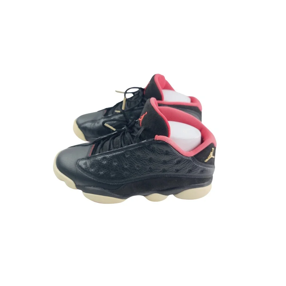 Jordan Leather/Suede Retro Sneakers, Men's Size 8.5, Black/Red Color‎